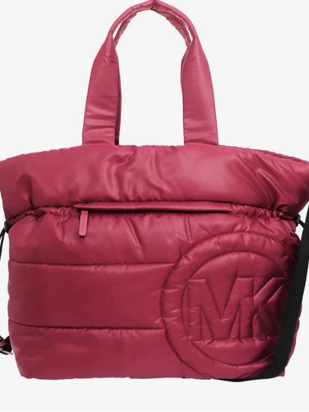 Michael Kors MK Quilted Puffer Tote Bag - Burgundy - Picture 2 of 6